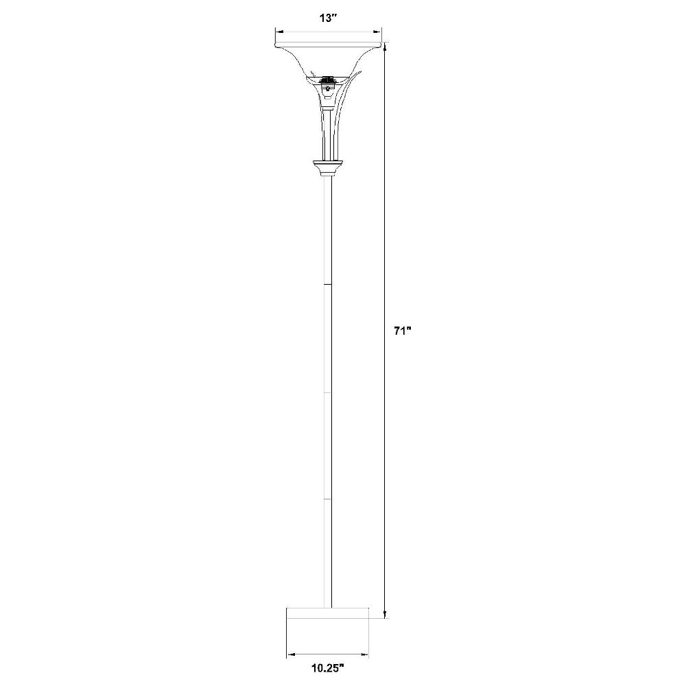 Coaster Archie 71-inch Frosted Torchiere Floor Lamp Brushed Steel