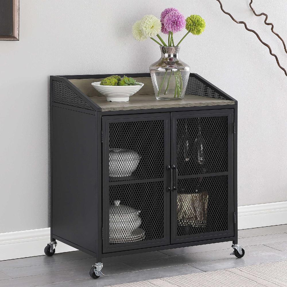 Coaster Arlette 2-door Mobile Home Bar Wine Cabinet Sandy Black