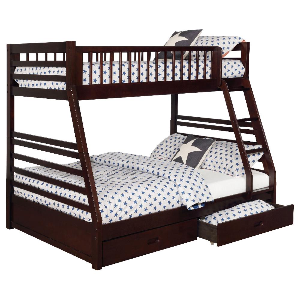coaster Ashton 2-drawer Wood Twin Over Full Bunk Bed Cappuccino