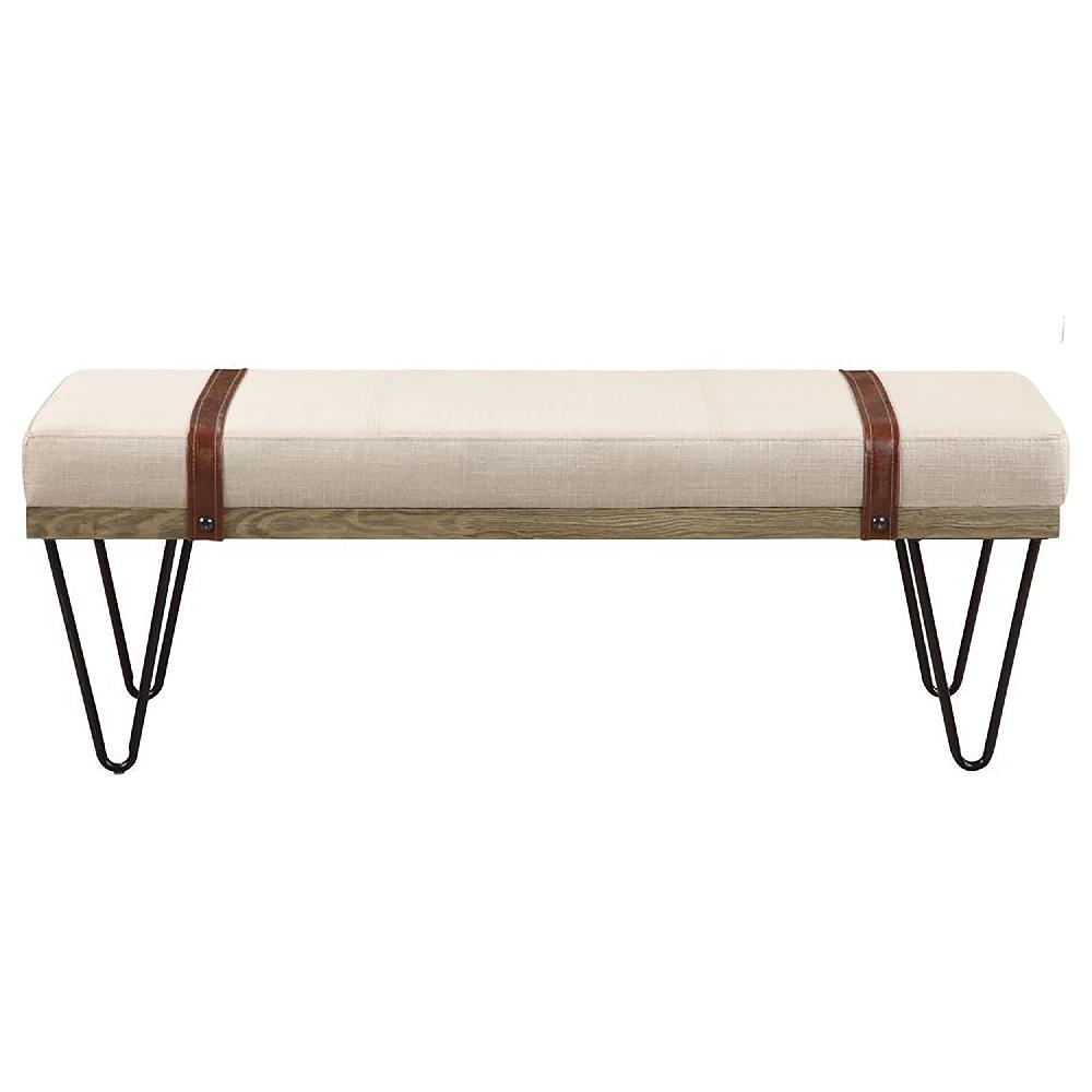 Coaster Austin Fabric Upholstered Accent Bench Beige