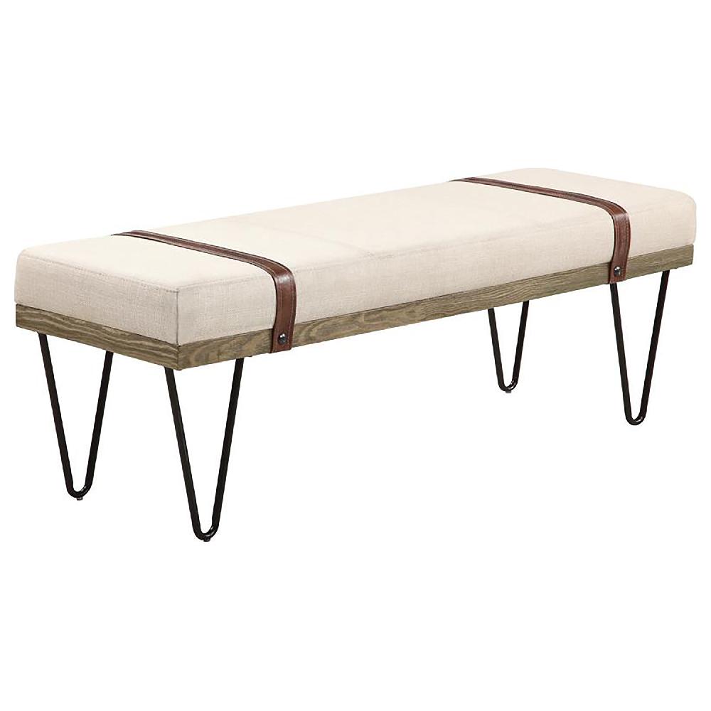 coaster Austin Fabric Upholstered Accent Bench Beige