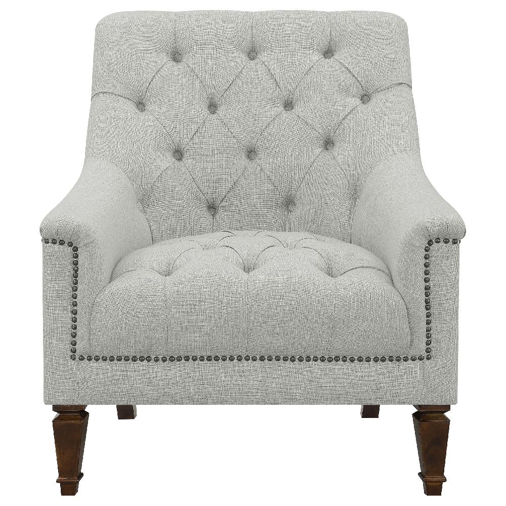Coaster Avonlea Fabric Upholstered Sloped Arm Chair Grey Fabric