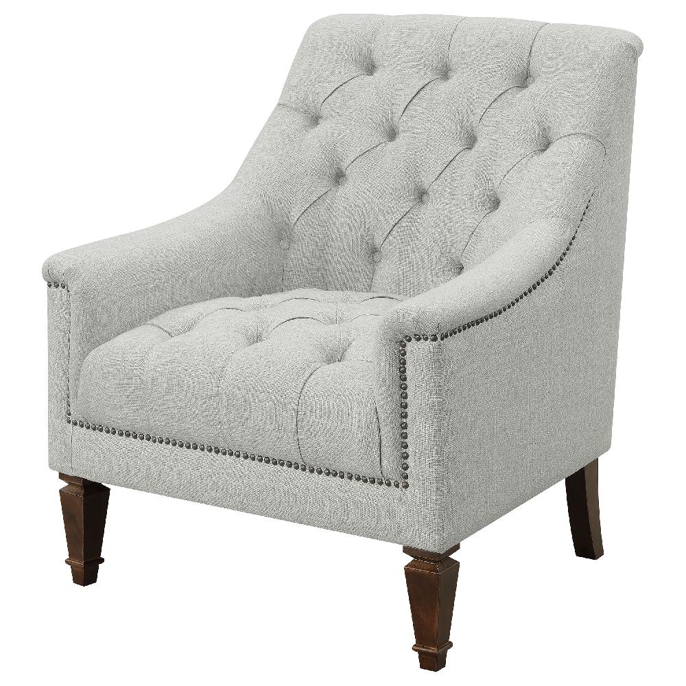 Coaster Avonlea Fabric Upholstered Sloped Arm Chair Grey Fabric