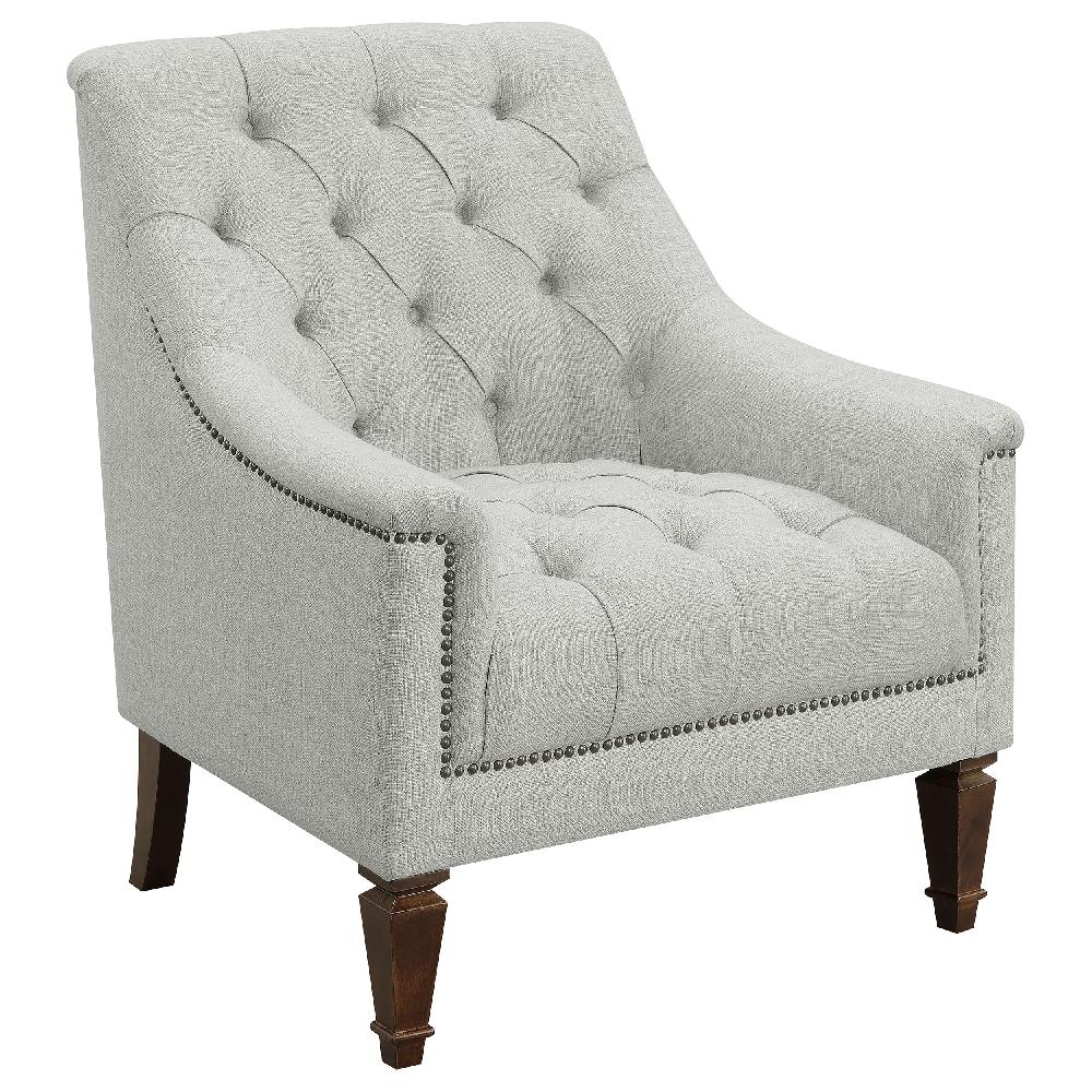 coaster Avonlea Fabric Upholstered Sloped Arm Chair Grey Fabric