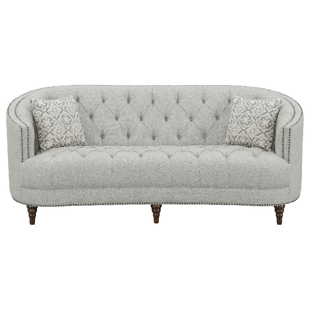 Coaster Avonlea Upholstered Sloped Arm Sofa Grey Fabric