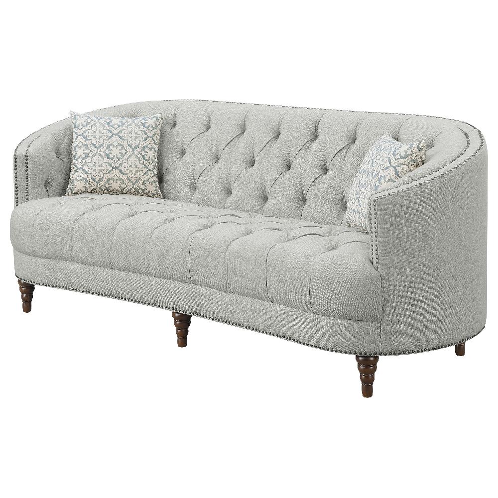 Coaster Avonlea Upholstered Sloped Arm Sofa Grey Fabric