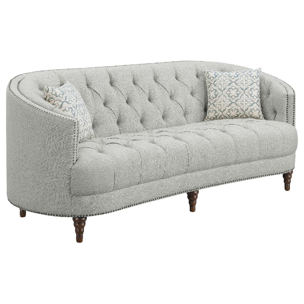 coaster Avonlea Upholstered Sloped Arm Sofa Grey Fabric