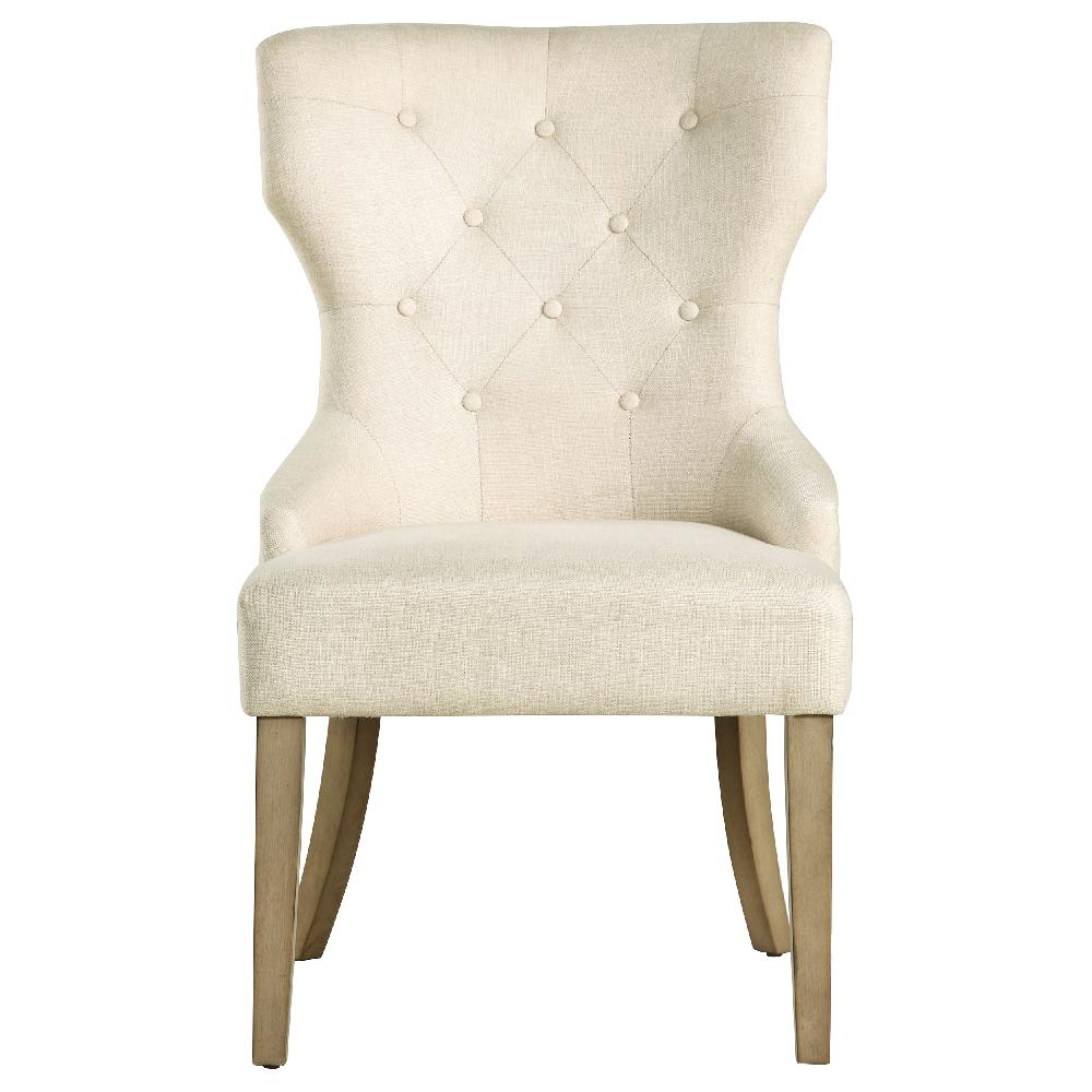 Coaster Baney Tufted Upholstered Dining Chair Beige And Rustic Grey