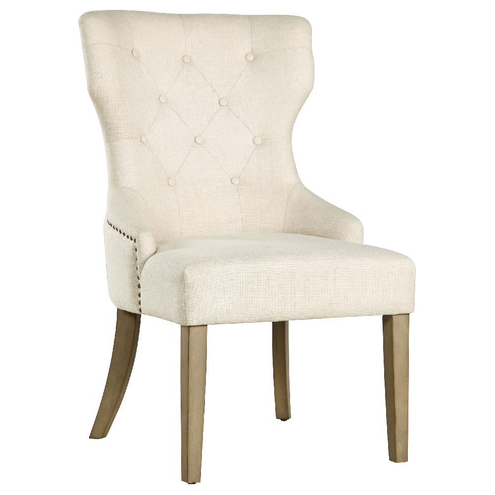 coaster Baney Tufted Upholstered Dining Chair Beige and Rustic Grey