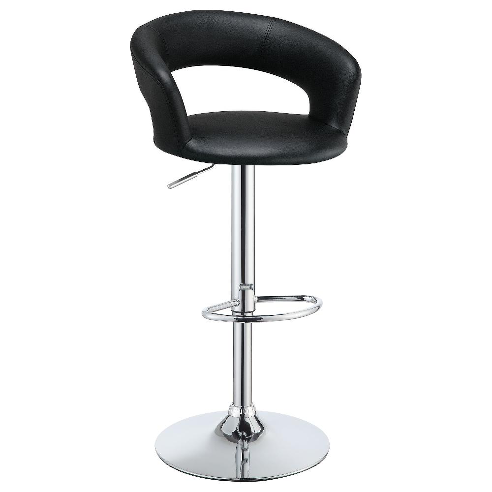 coaster Barraza 29-inch Adjustable Height Bar Stool Black and Chrome