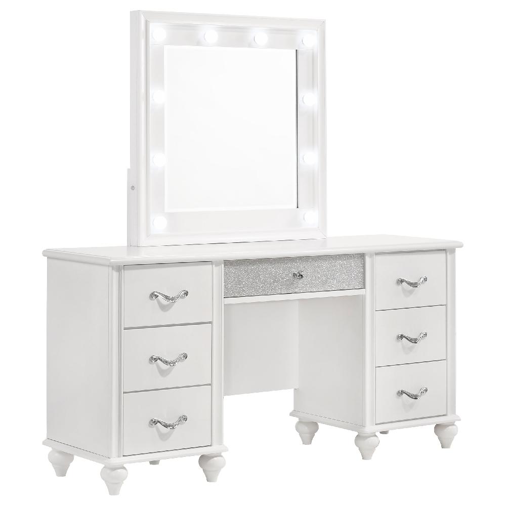 coaster Barzini 7-drawer Vanity Set with Lighting White