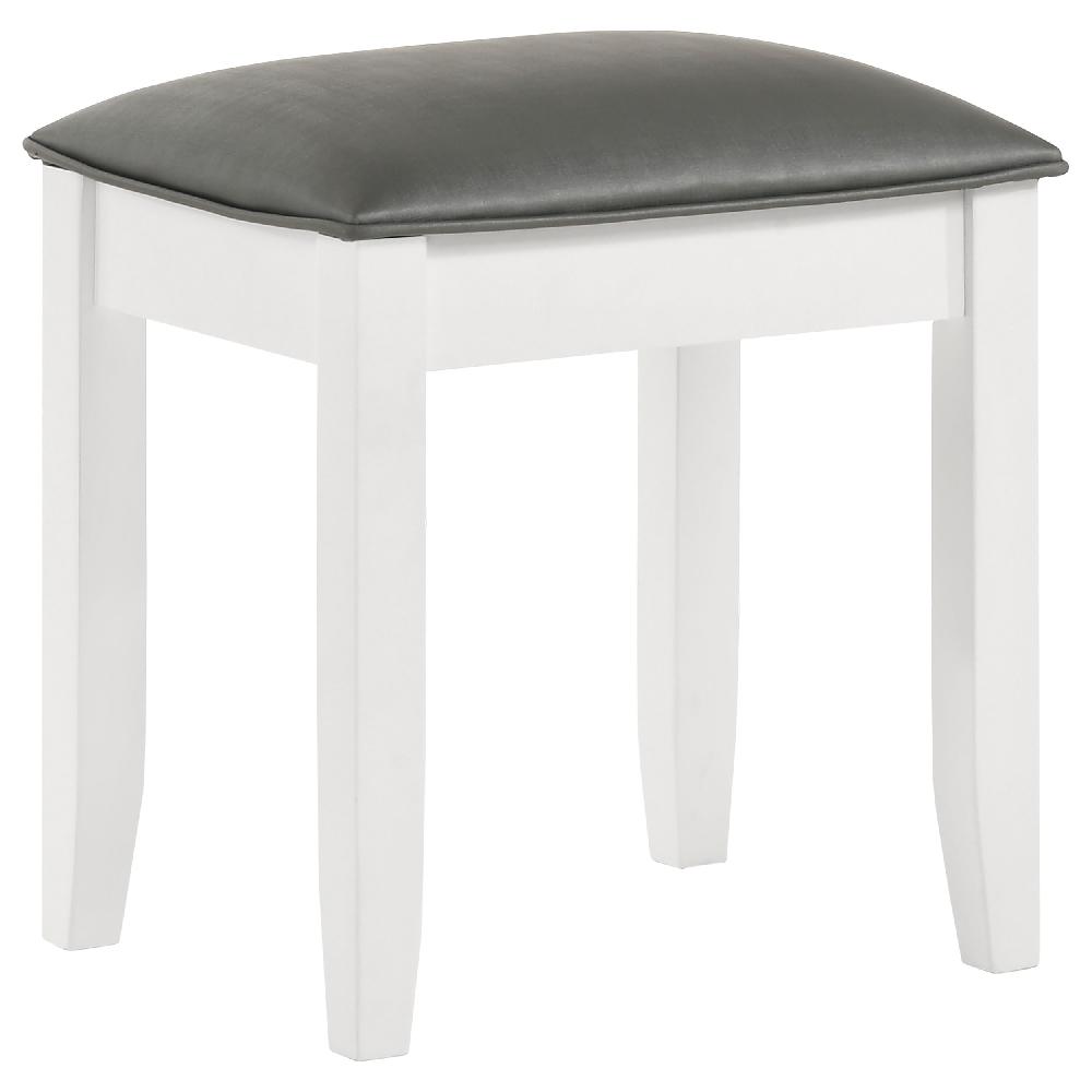coaster Barzini Upholstered Vanity Stool Metallic and White