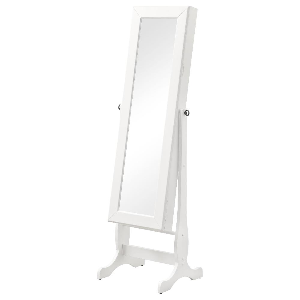 coaster Batista Cheval Mirror with Jewelry Storage White