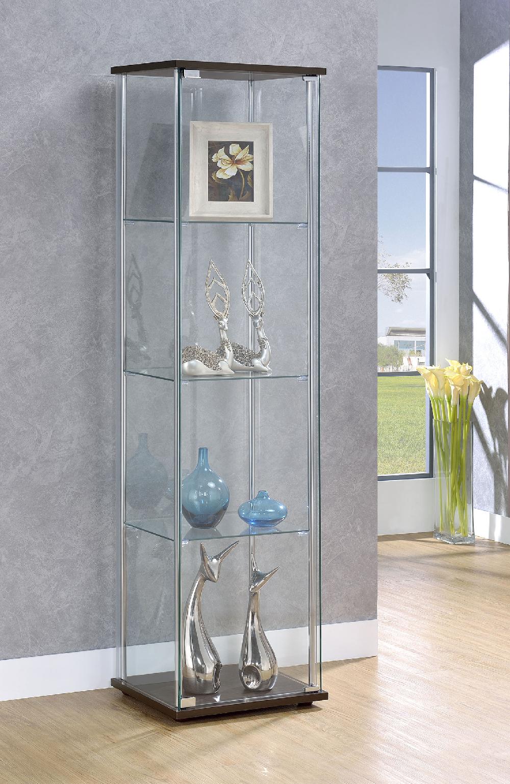 Coaster Bellatrix 4-shelf Clear Glass Curio Cabinet Cappuccino