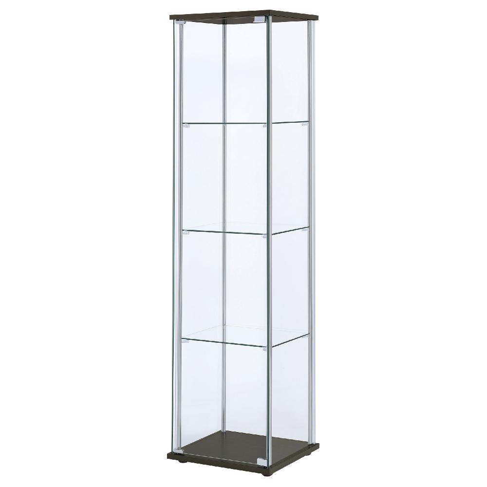 Coaster Bellatrix 4-shelf Clear Glass Curio Cabinet Cappuccino