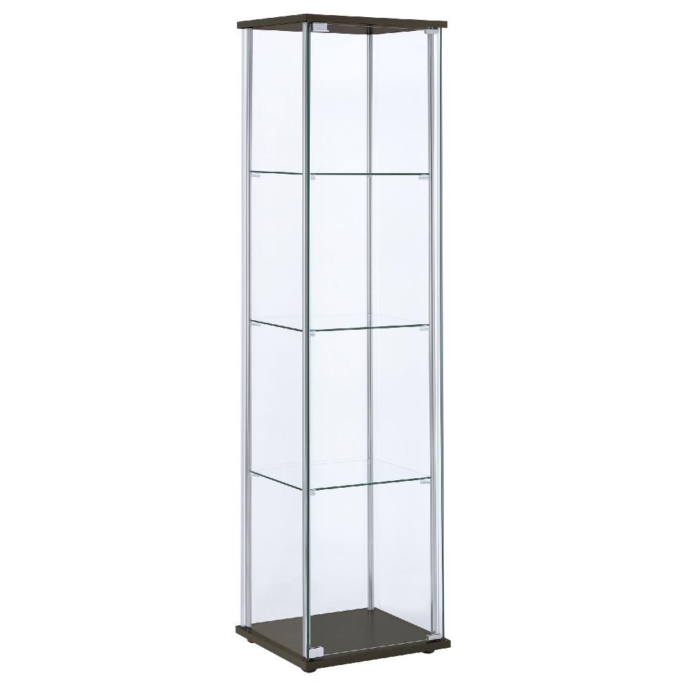 coaster Bellatrix 4-shelf Clear Glass Curio Cabinet Cappuccino
