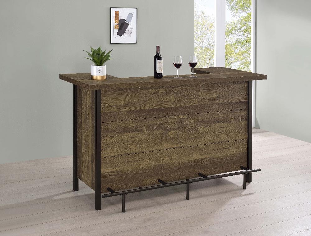 Coaster Bellemore Freestanding Home Bar Wine Cabinet Rustic Oak