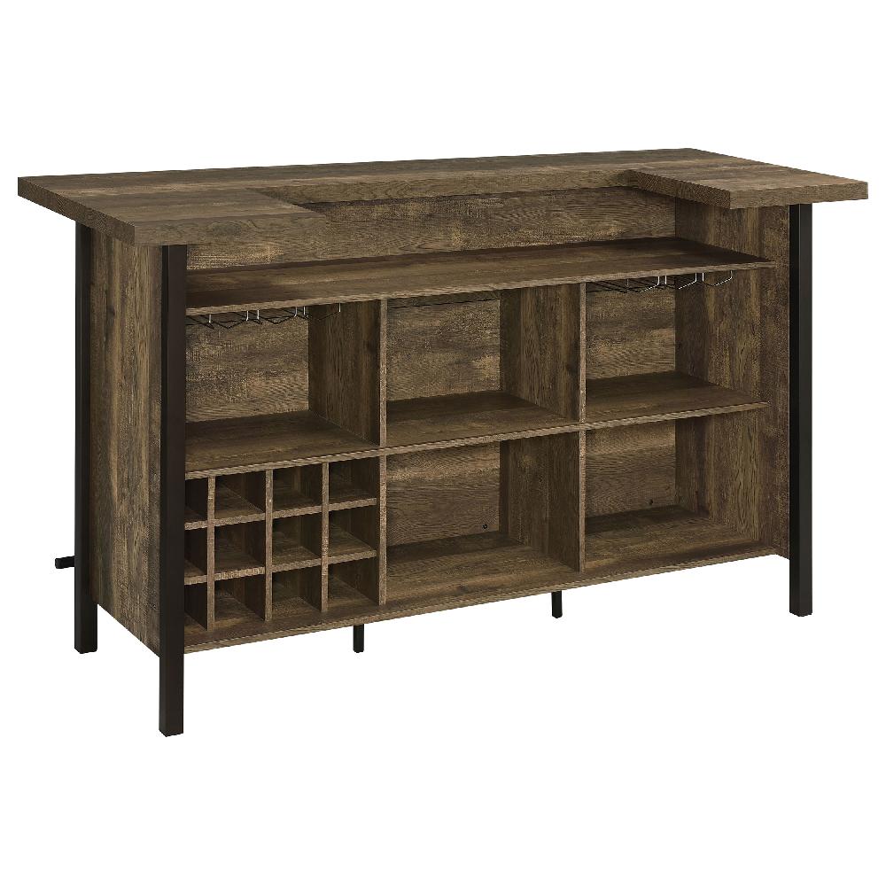 Coaster Bellemore Freestanding Home Bar Wine Cabinet Rustic Oak