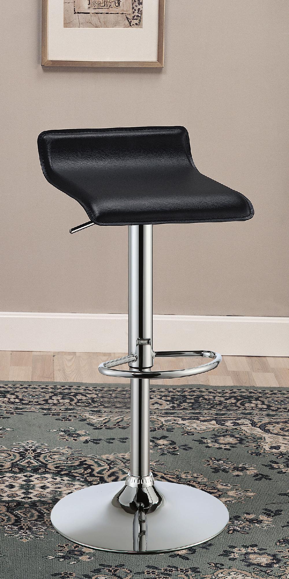 Coaster Bidwell Upholstered Adjustable Bar Stool Black (Set Of 2)