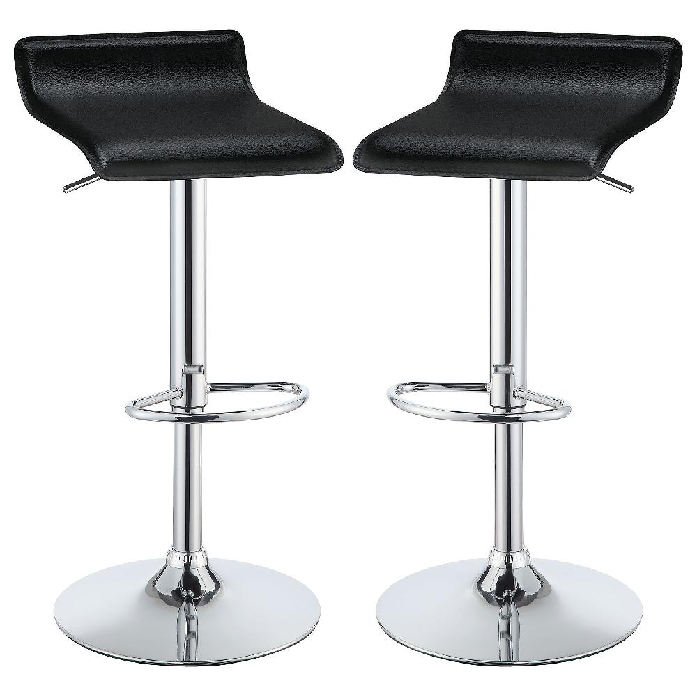 coaster Bidwell Upholstered Adjustable Bar Stool Black (Set of 2)