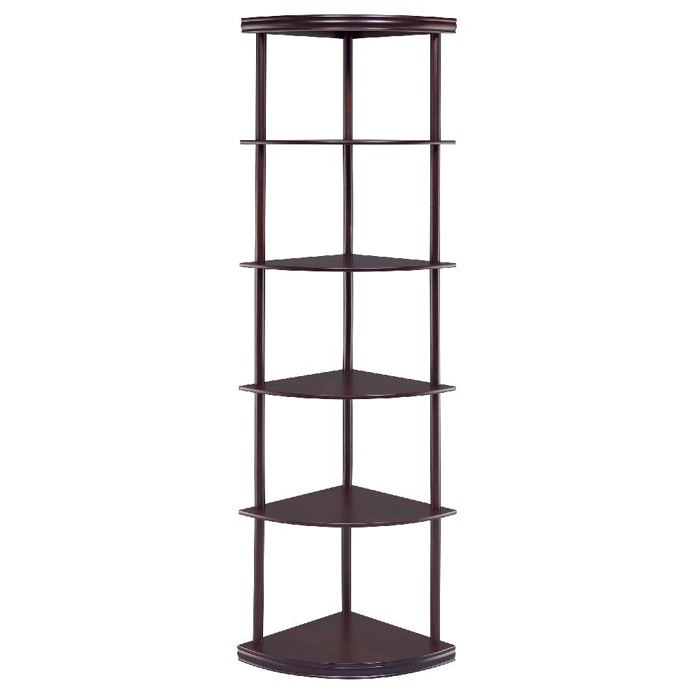 Coaster Bonwick 72-inch 5-shelf Corner Bookshelf Cappuccino