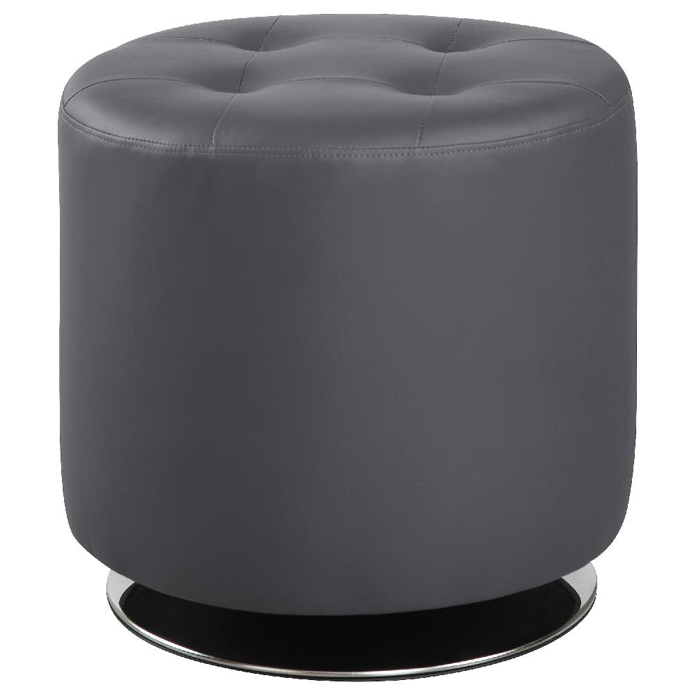 coaster Bowman Round Upholstered Tufted Swivel Ottoman Grey