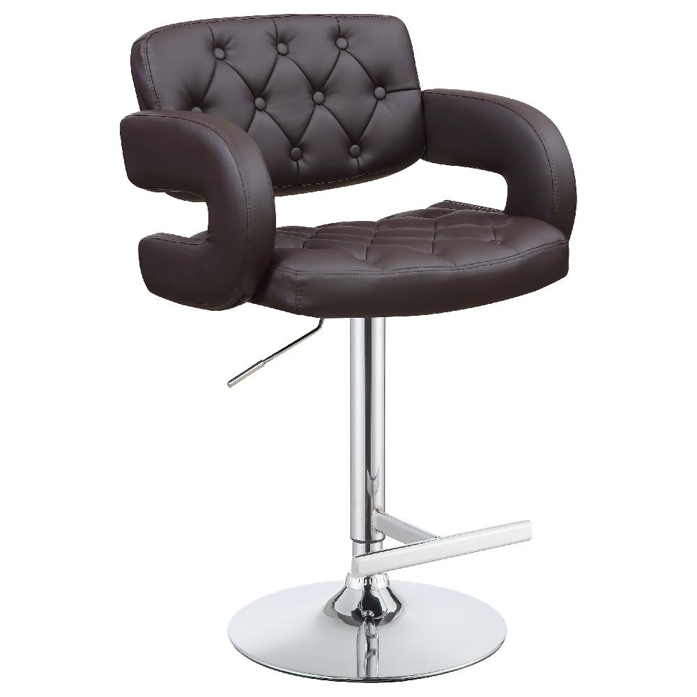 Coaster Brandi Adjustable Bar Stool Chrome And Brown