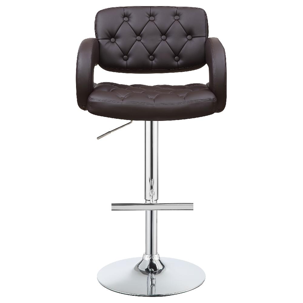 Coaster Brandi Adjustable Bar Stool Chrome And Brown