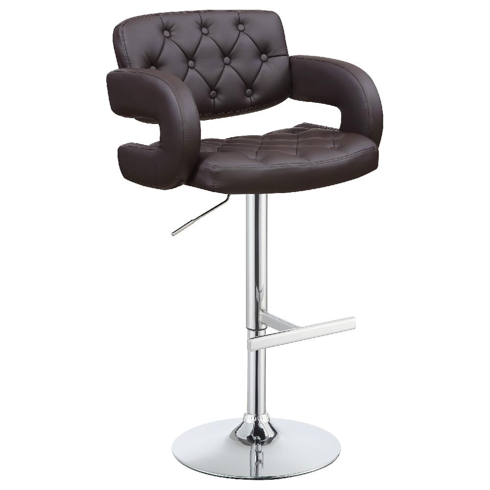 coaster Brandi Adjustable Bar Stool Chrome and Brown