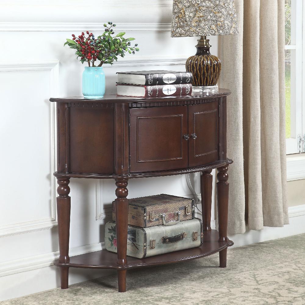 Coaster Brenda 2-door Demilune Wood Entryway Console Table Brown