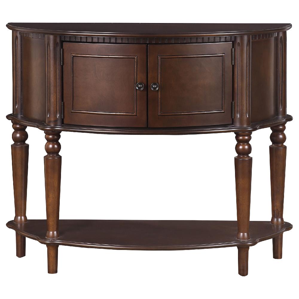 Coaster Brenda 2-door Demilune Wood Entryway Console Table Brown