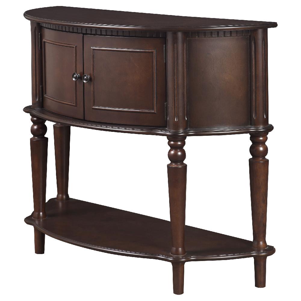 Coaster Brenda 2-door Demilune Wood Entryway Console Table Brown