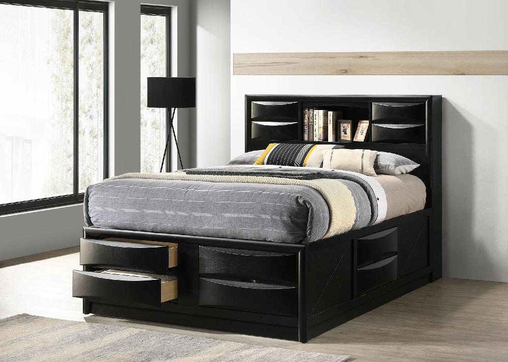 Coaster Briana Wood Queen Storage Bookcase Bed Black
