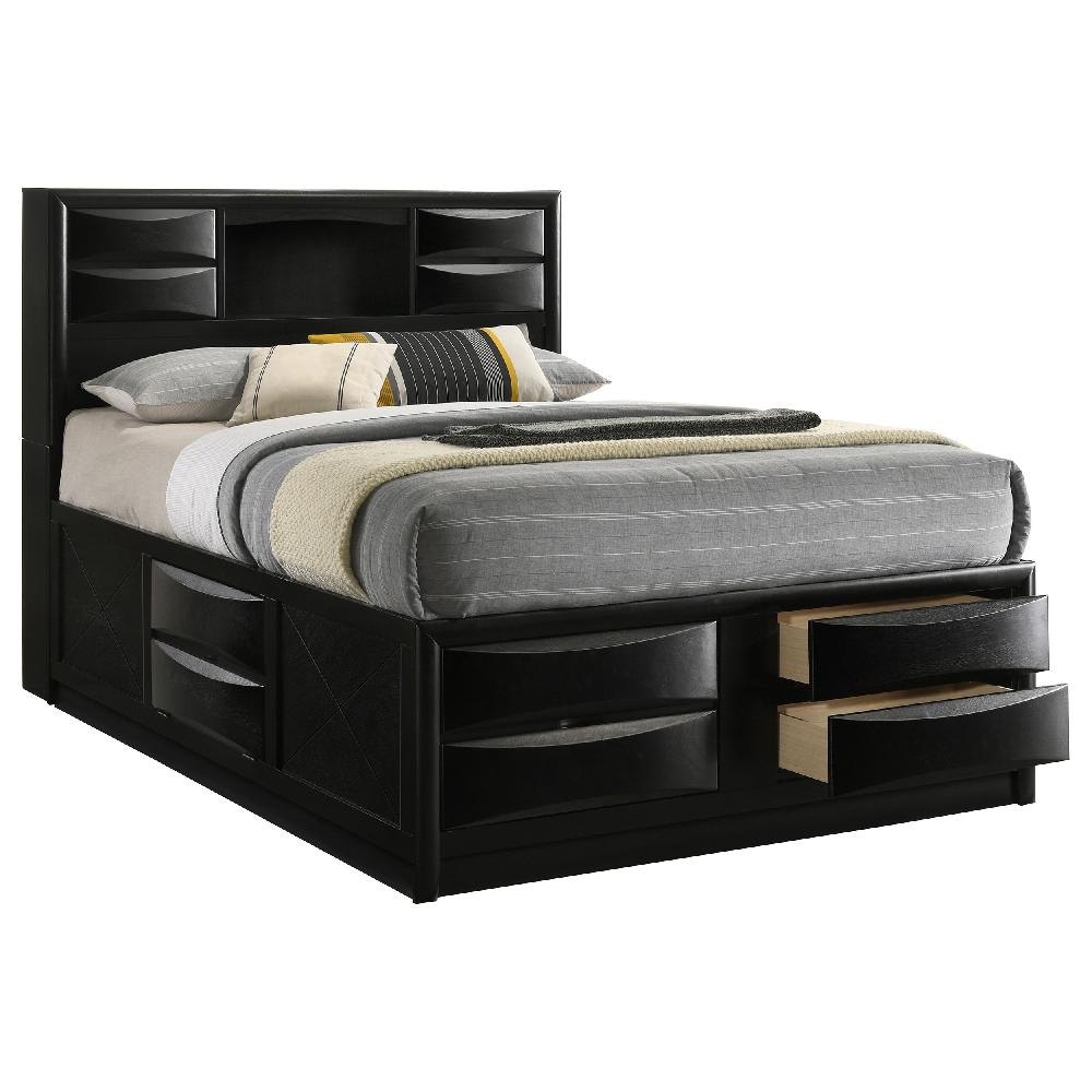 Coaster Briana Wood Queen Storage Bookcase Bed Black