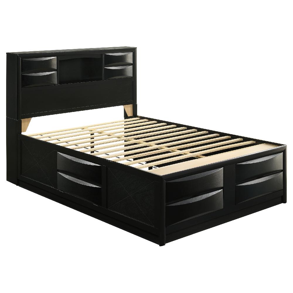 coaster Briana Wood Queen Storage Bookcase Bed Black