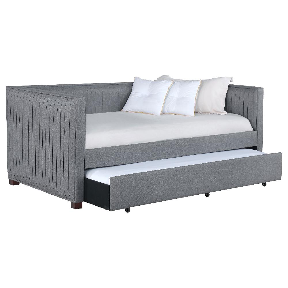 Coaster Brodie Upholstered Twin Daybed With Trundle Grey