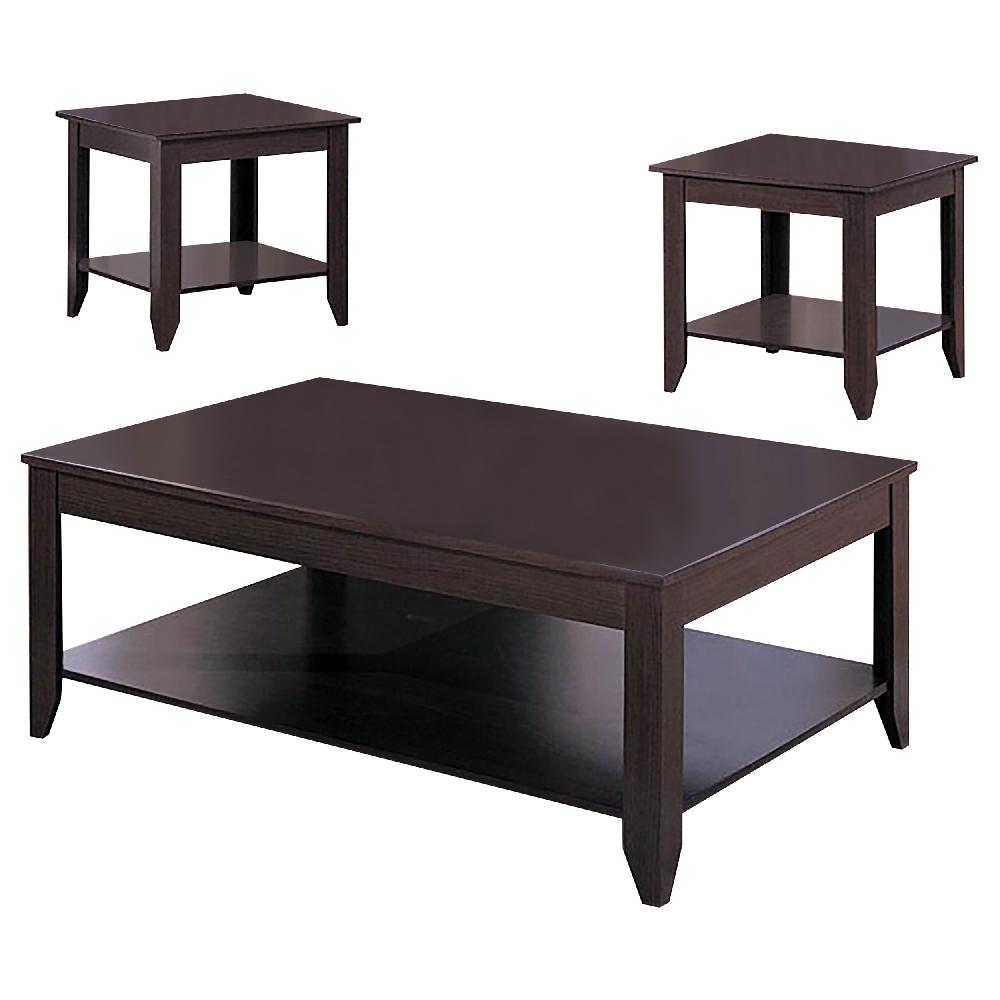 Coaster Brooks 3-piece Rectangular Coffee Table Set Cappuccino