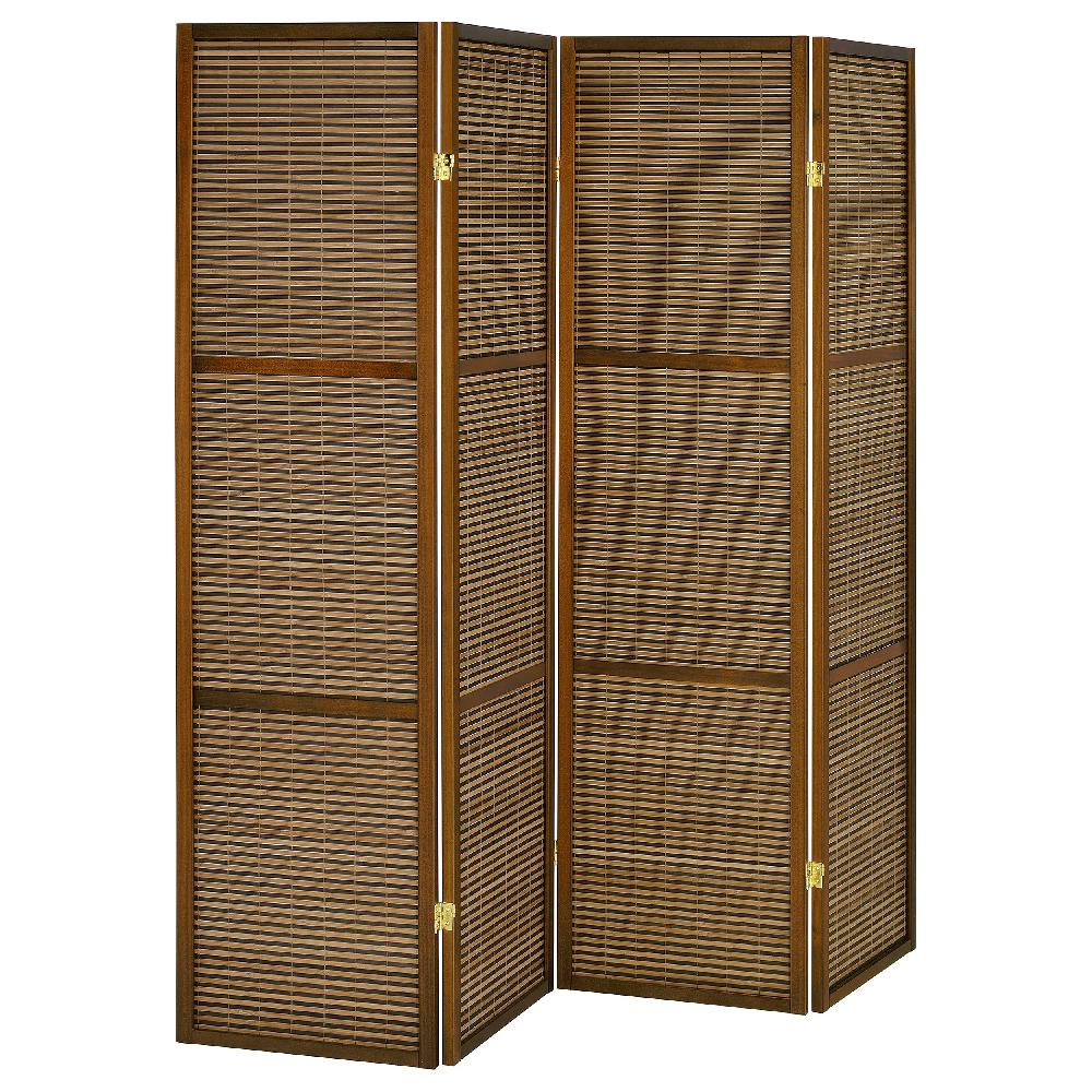 coaster Browning 4-panel Bamboo Room Divider Folding Screen Walnut