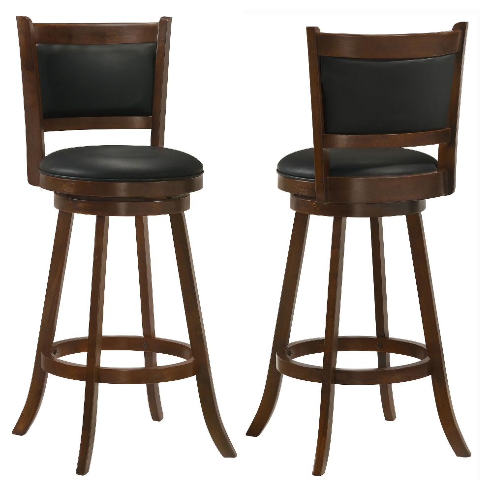 coaster Broxton Upholstered Swivel Bar Chair Chestnut (Set of 2)