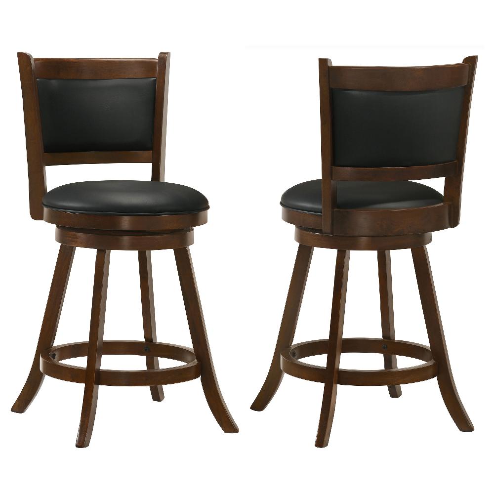 coaster Broxton Upholstered Swivel Counter Chair Chestnut (Set of 2)