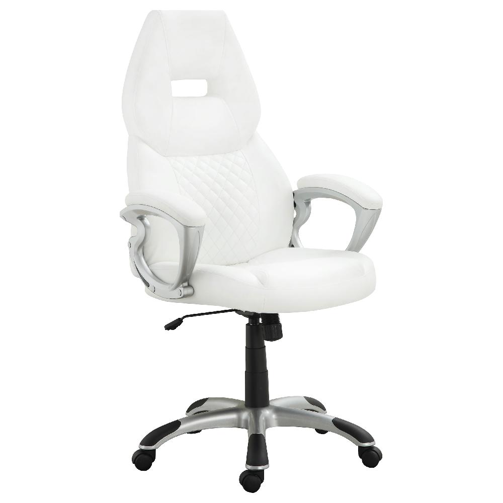 coaster Bruce Upholstered Adjustable Home Office Desk Chair White