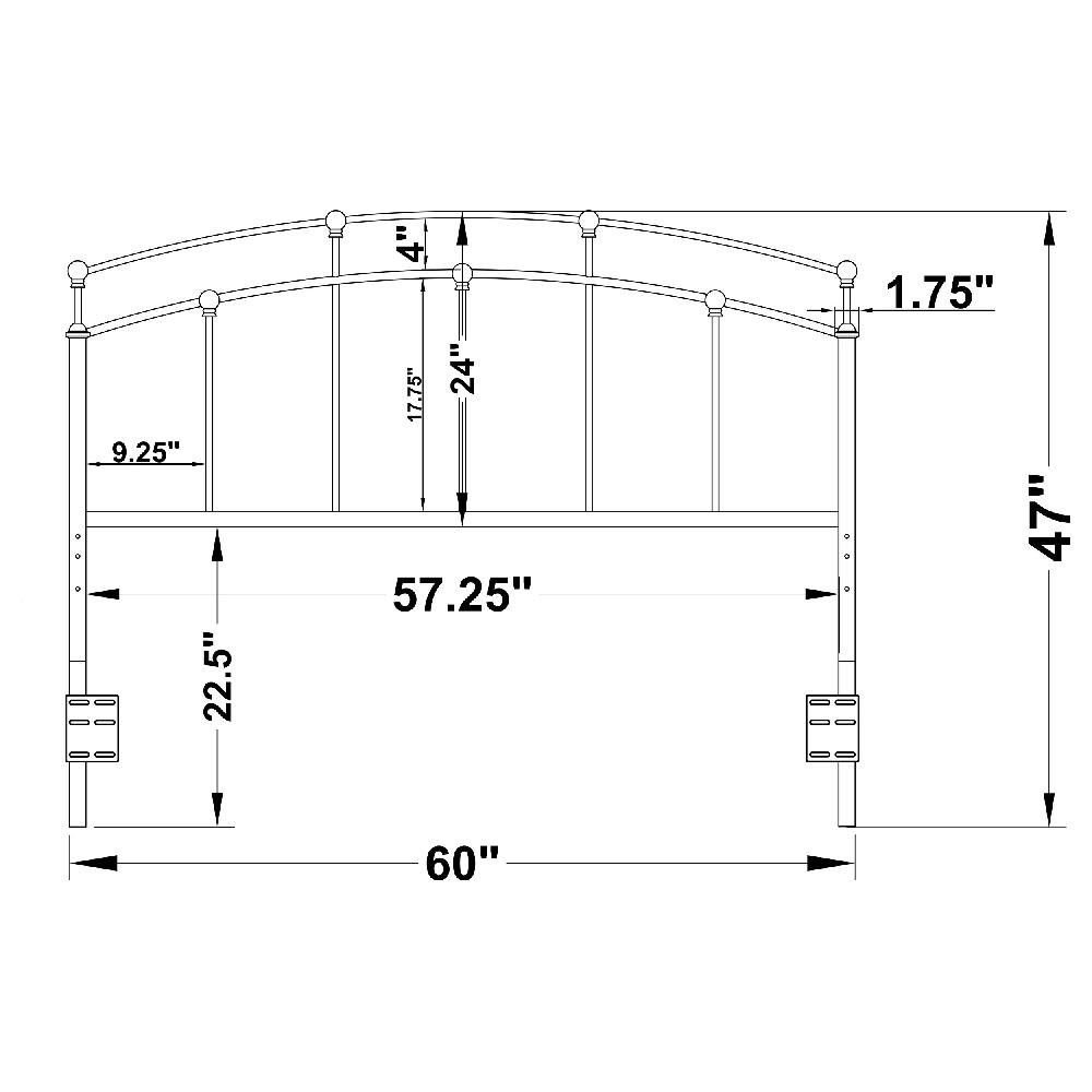 Coaster Bryant Metal Queen Or Full Open Frame Headboard Black