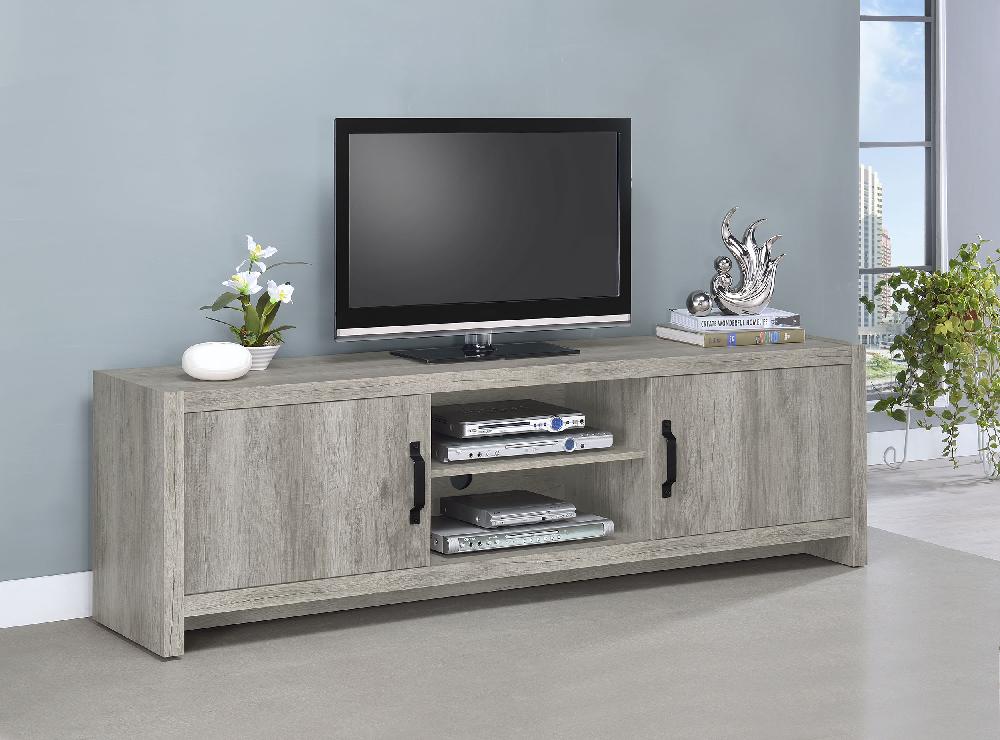 Coaster Burke 2-door Engineered Wood 71-inch TV Stand Grey Driftwood