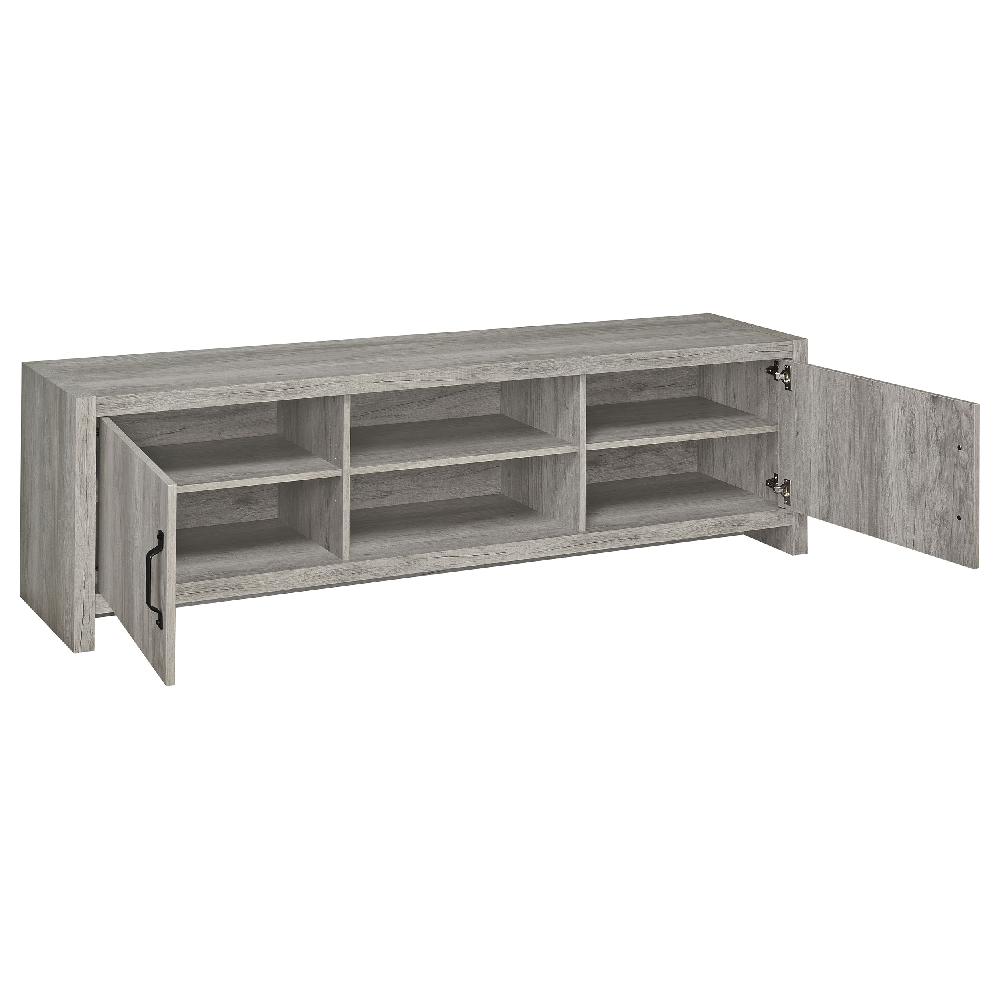 Coaster Burke 2-door Engineered Wood 71-inch TV Stand Grey Driftwood