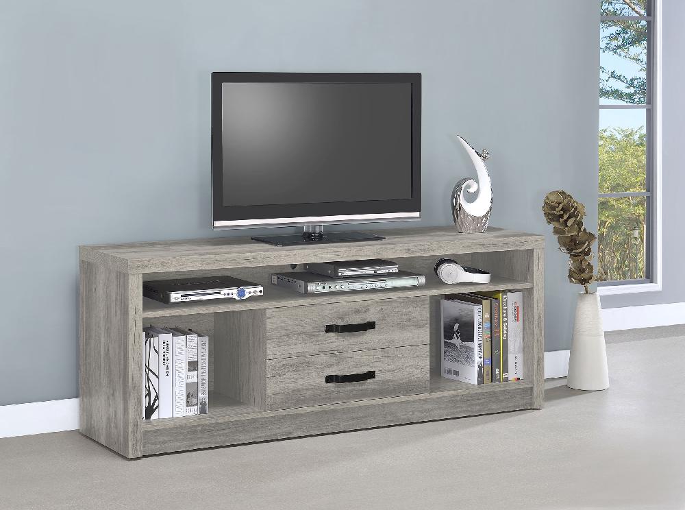 Coaster Burke 2-drawer Engineered Wood 59-inch TV Stand Grey Driftwood