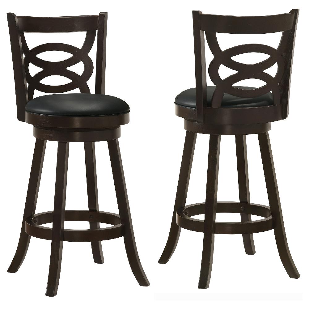 coaster Calecita Wood Swivel Bar Stool Cappuccino (Set of 2)