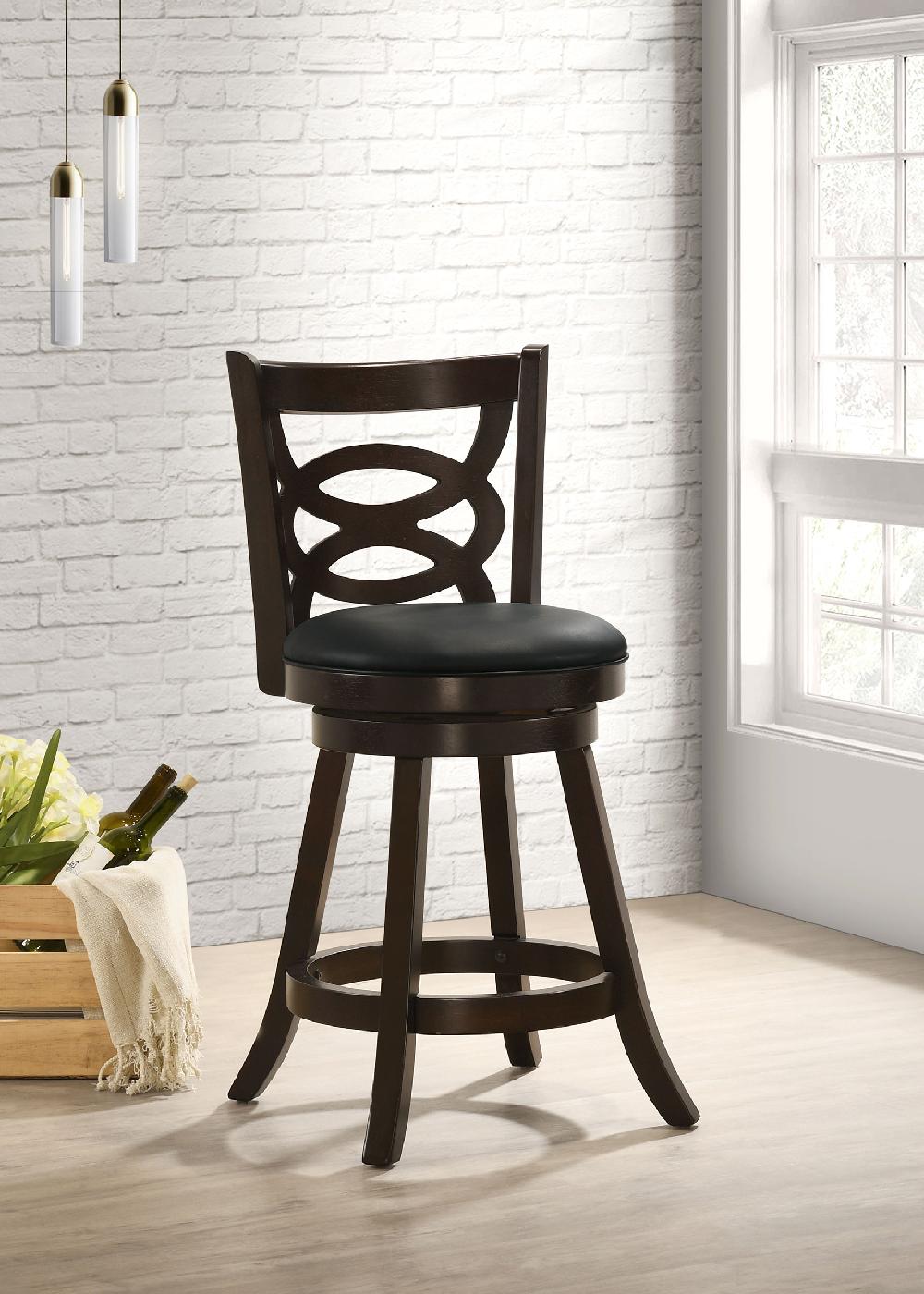 Coaster Calecita Wood Swivel Counter Stool Cappuccino (Set Of 2)