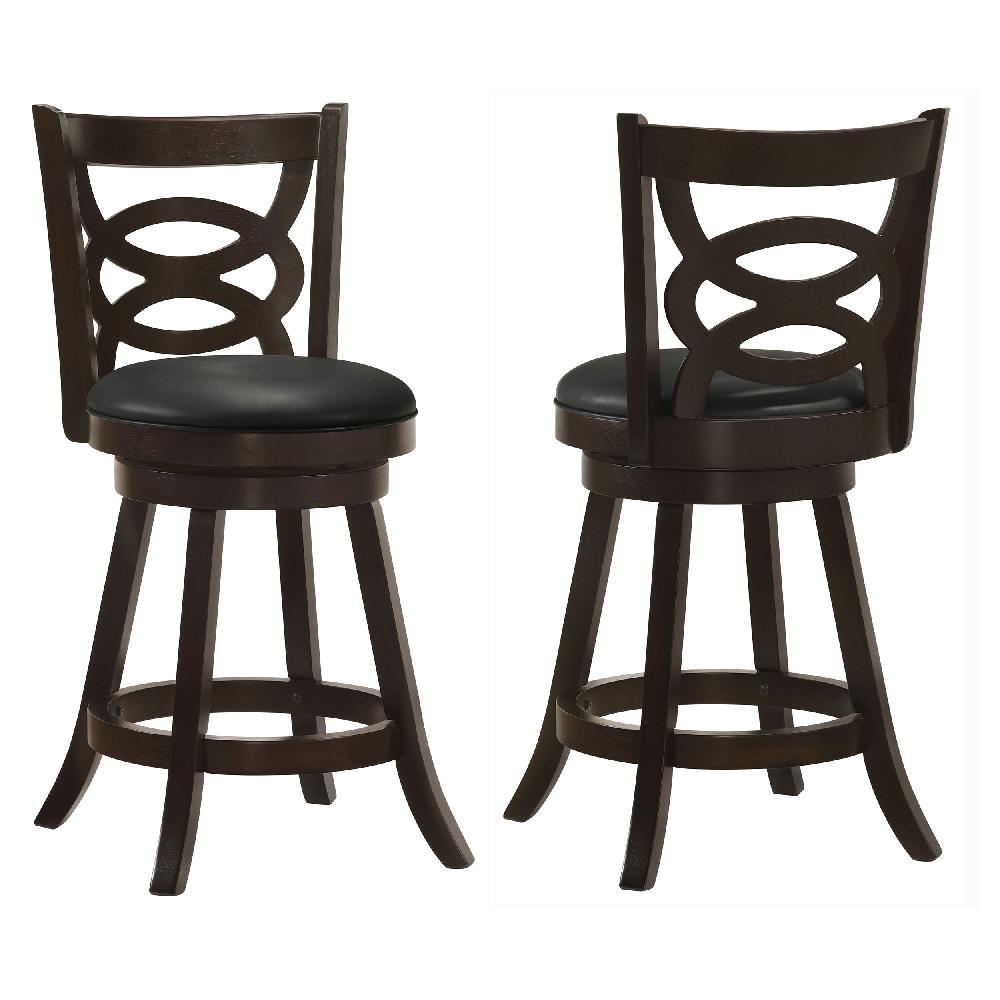 coaster Calecita Wood Swivel Counter Stool Cappuccino (Set of 2)