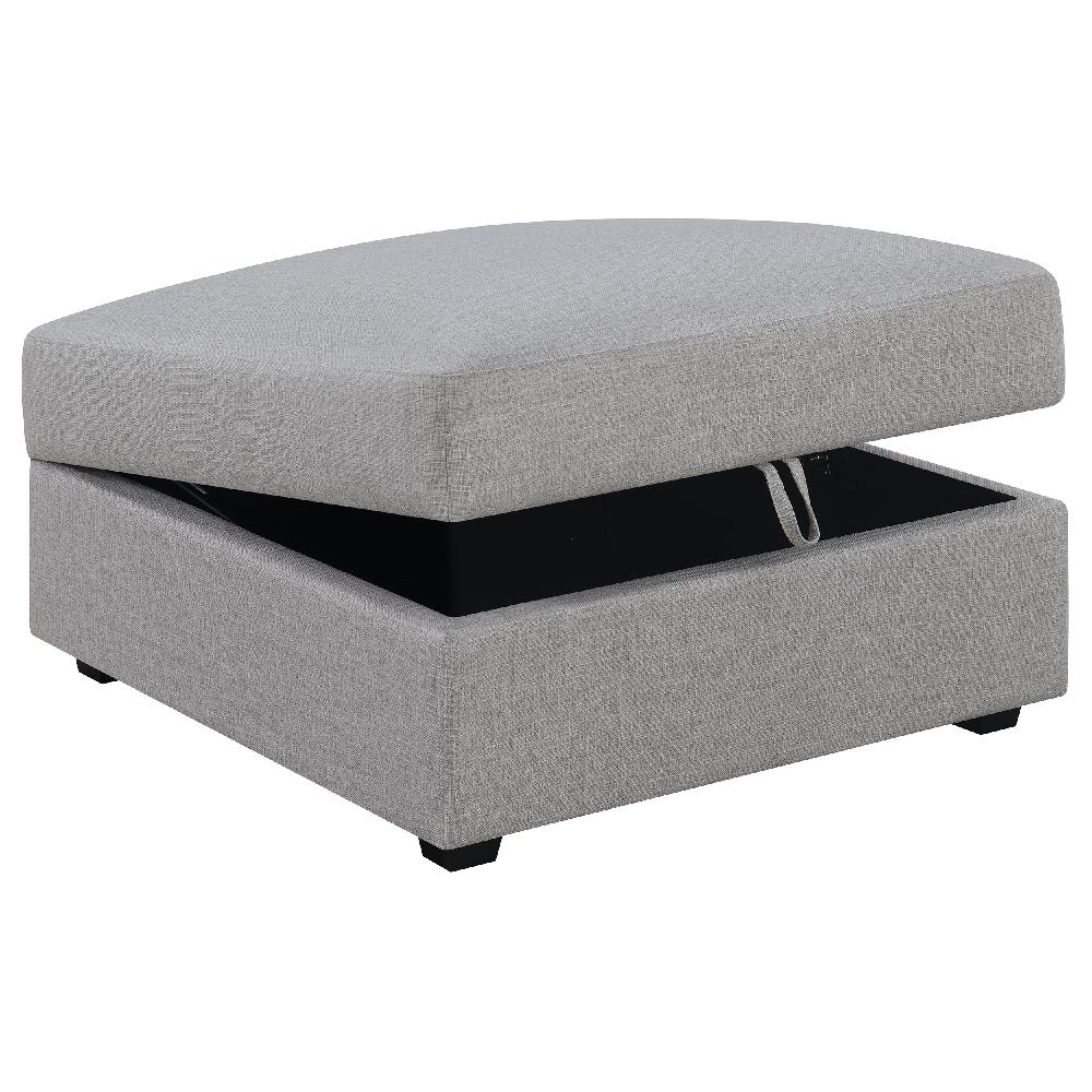 Coaster Cambria Square Upholstered Storage Ottoman Grey