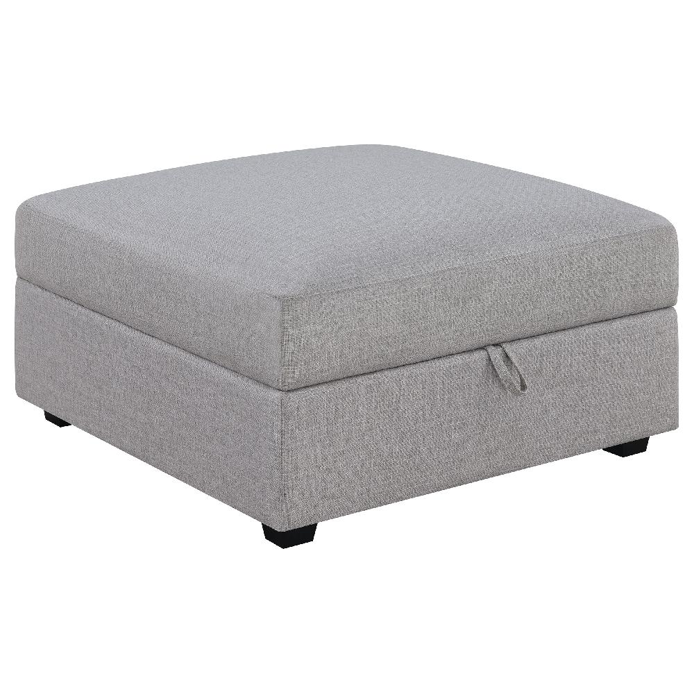 coaster Cambria Square Upholstered Storage Ottoman Grey